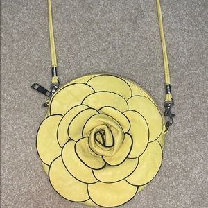 Yellow Circle Flower Crossbody Purse